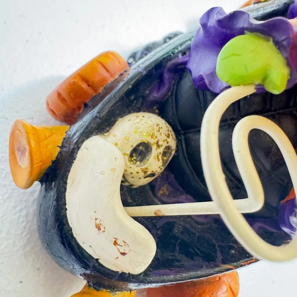 vintage 1990 Enesco ceramic Halloween witch‎ light-up car collectible Untested